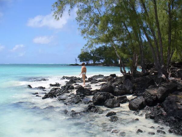 Ile aux Cerfs - En vacker lagun på Ile aux Cerfs - Mauritius