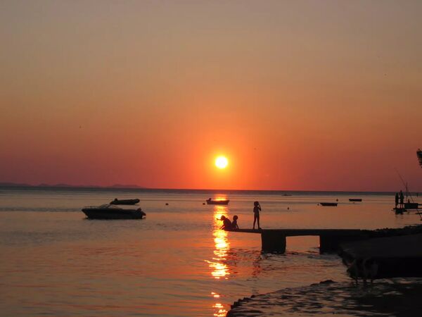 Solnedgången i Zadar -  - Kroatien