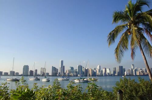 Utsikt över Miami från Virginia Key