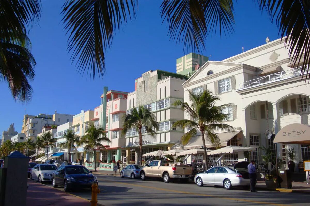 Art Deco-hus längs Ocean Drive
