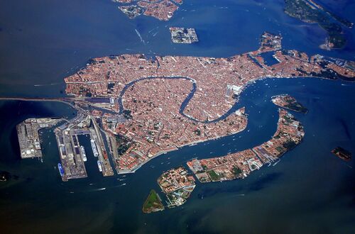 Flygbild över Venedig