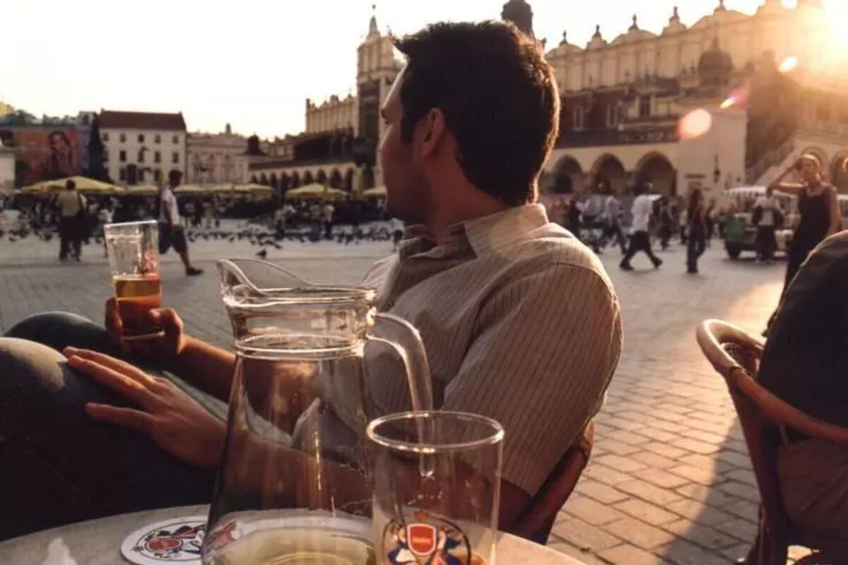 Gott med öl i Krakow
