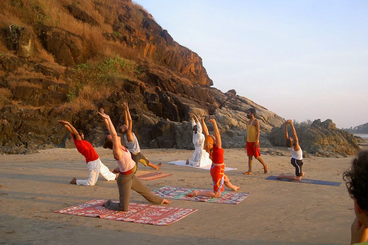 Yoga på stranden