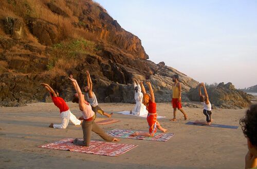 Yoga på stranden