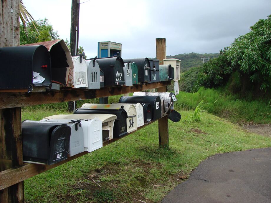 Mail boxes Hāna, Maui, Hawaii, USA Switch Reseguiden