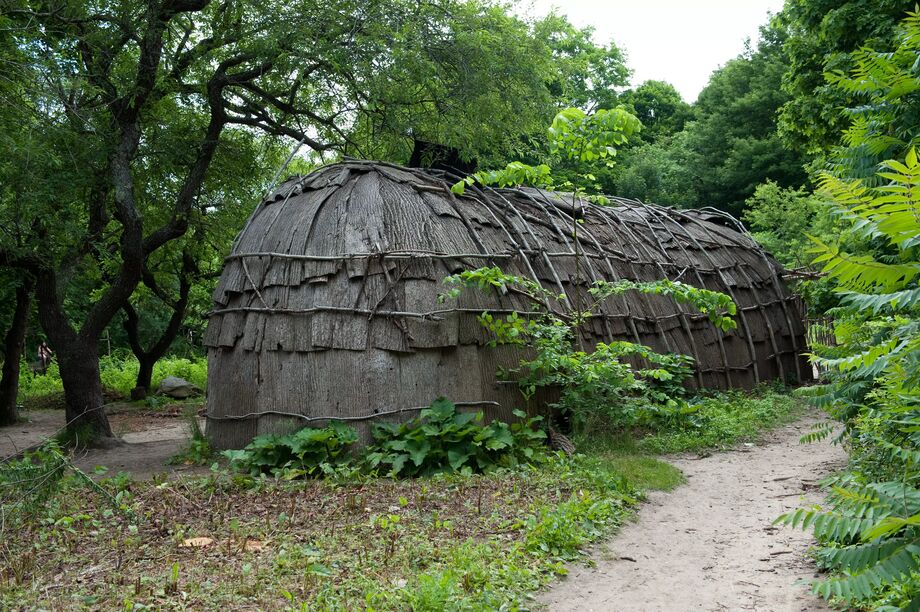 Wampanoag hydda, Plimoth Plantation Plymouth, Massachusetts, USA