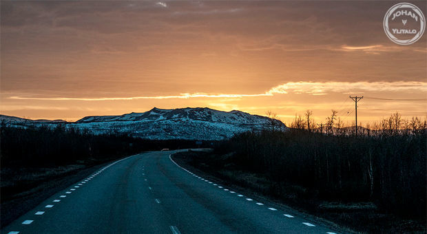 Solnedgång väster om Kiruna