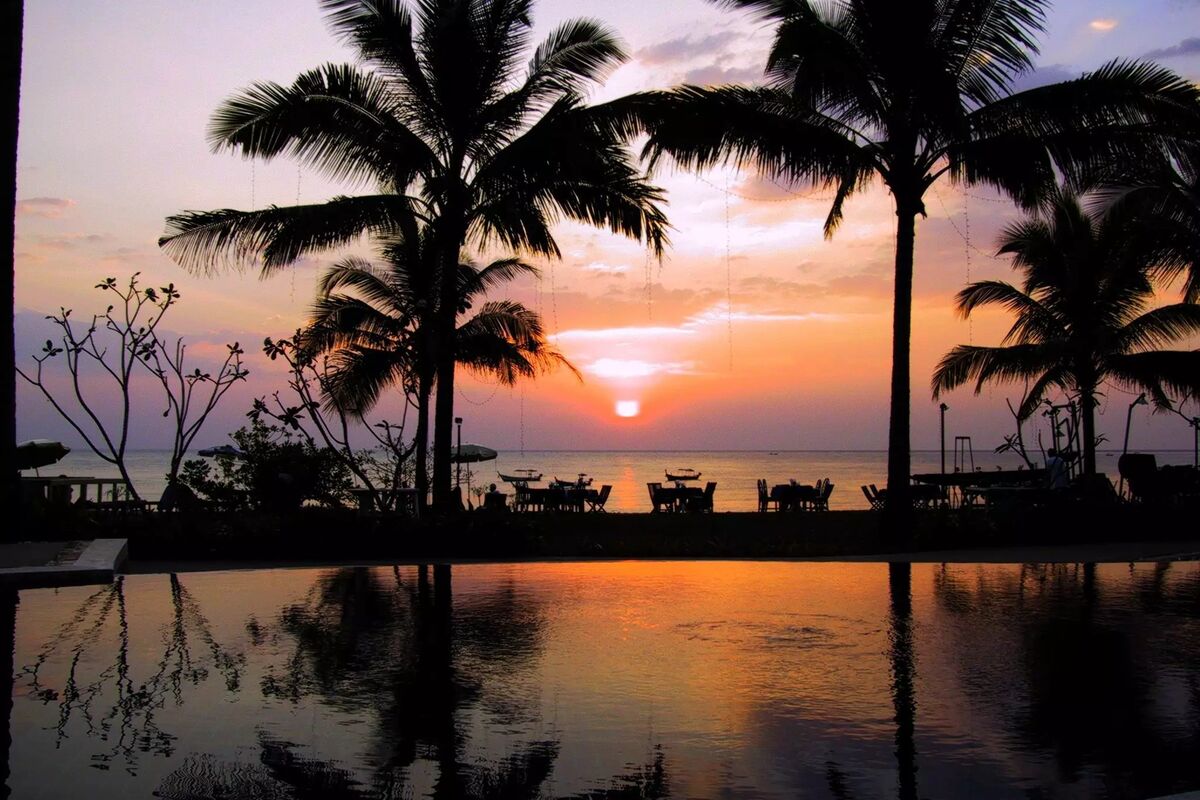 Solnedgång vid Palm Andaman